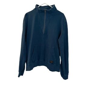 Men's REI Wallace Lake Heavy Weight Sweatshirt 1/4 Zip, Pockets, Blue, Size L